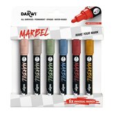 Marbel set 6 markers  4mm nature