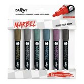 Marbel set 6 markers 4mm metallic