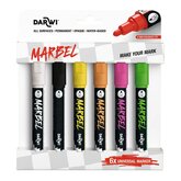 Marbel set 6 markers 4mm Neon