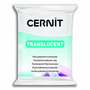 Cernit Translucent White Glitter 010 – 56 g – ovenhardende polymeerklei
